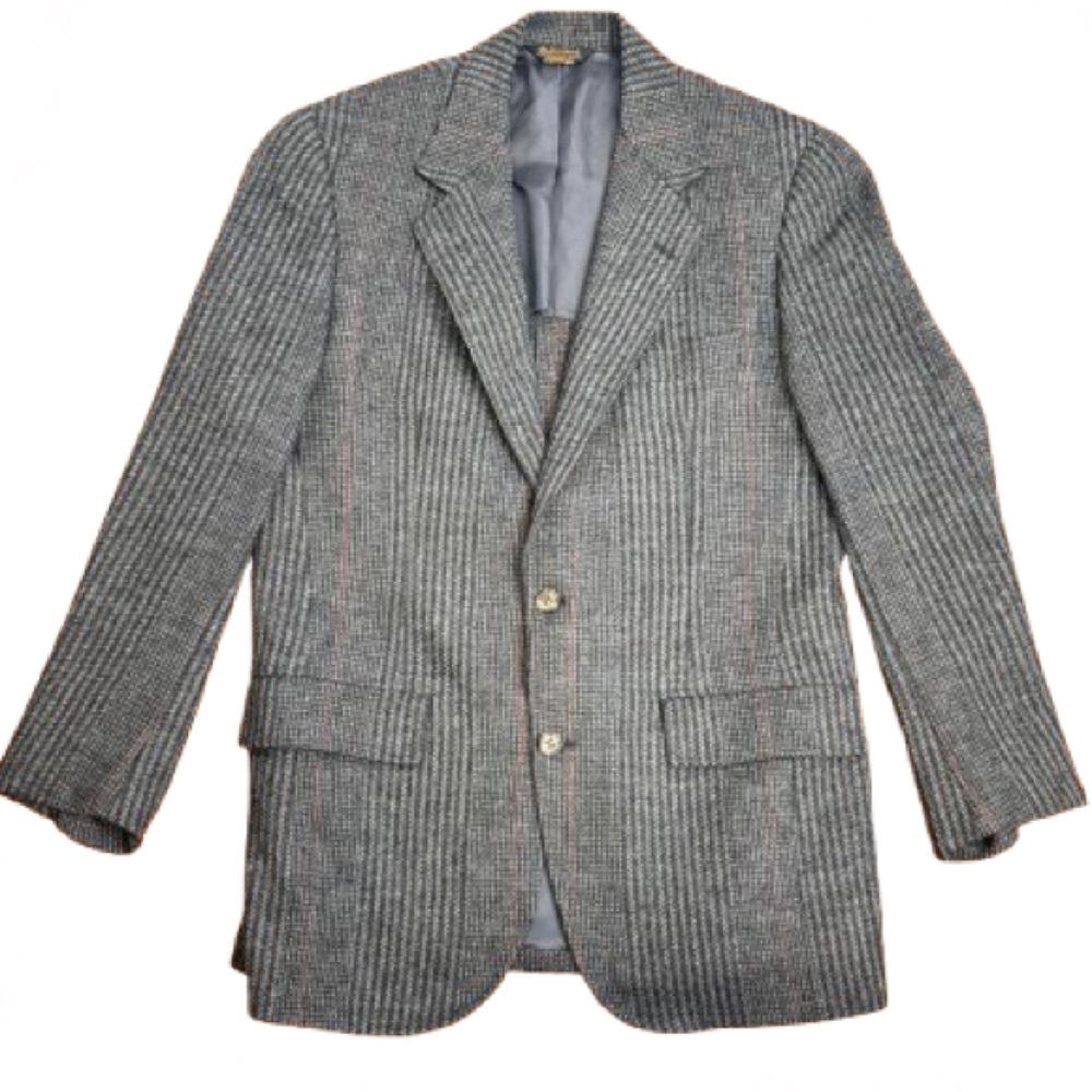 Southwick Wool Blazer 40R Gray Glen Plaid Tweed Sport Coat Union Made USA - Picture 3 of 11